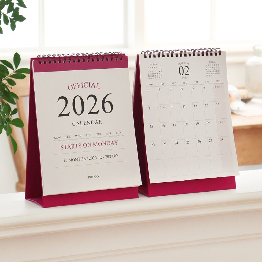 26년 탁상달력 2026 세로형 캘린더 2026년 데스크 스케줄러 월요일부터 2027 - 상품 이미지