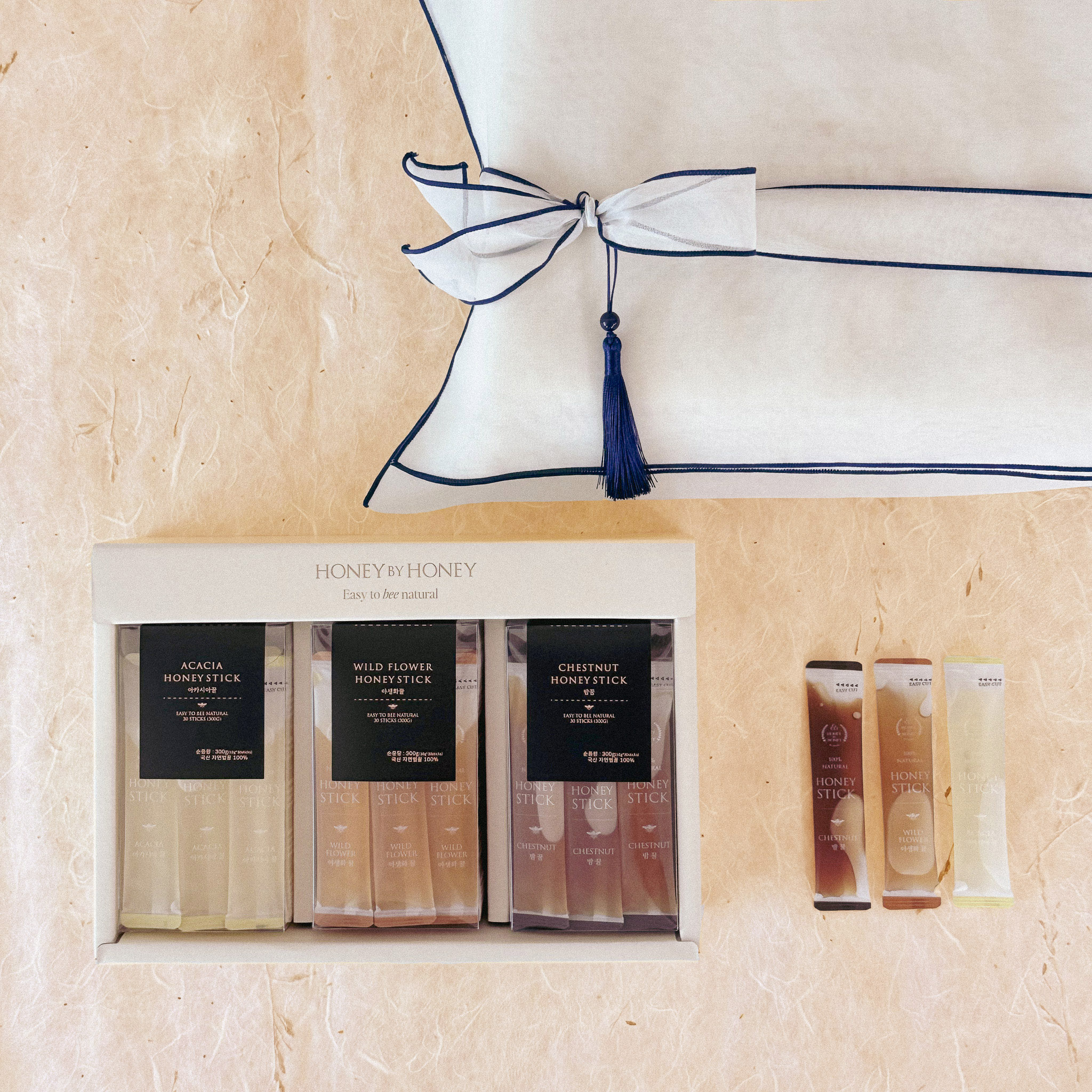 허니바이허니 자연 벌꿀 스틱 90포입 국산 아카시아 명절 선물 세트