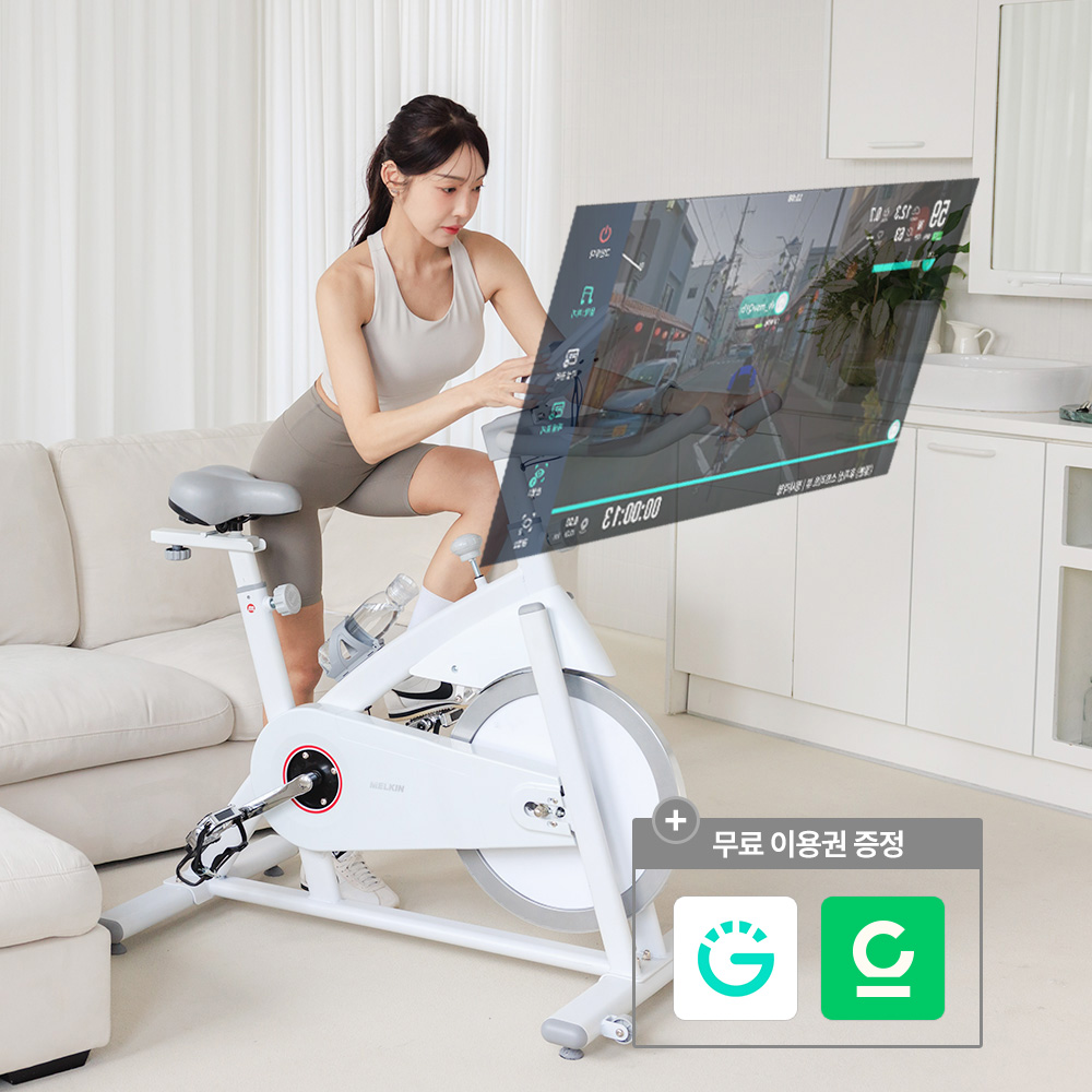 멜킨 실내자전거 스마트 스핀바이크 18kg 게임 사이클 운동기구 즈위프트 가정용 스피닝