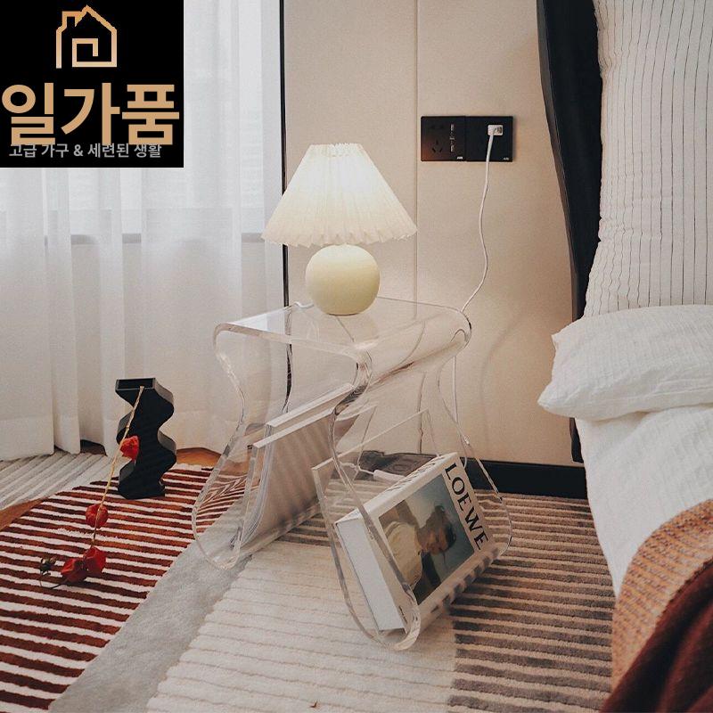 투명 스툴 미니 테이블 아크릴 소반 개다리 테이블 다과상 찻상 투명 - 상세 이미지 2