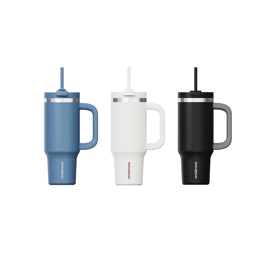 마이누 텀블러 빨대 대용량 손잡이 가벼운 보온보냉 887ml, 로즈골드 - 상세 이미지 2