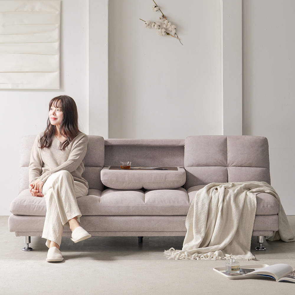 (N희망일&내림서비스) 루카 조야 패브릭 원단 소파 베드 3인용