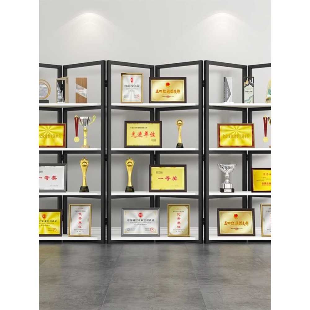 상장 진열장 정리대 트로피 쇼케이스 선반 자격증 블랙+메이플 90x36x180cm - 상세 이미지 2