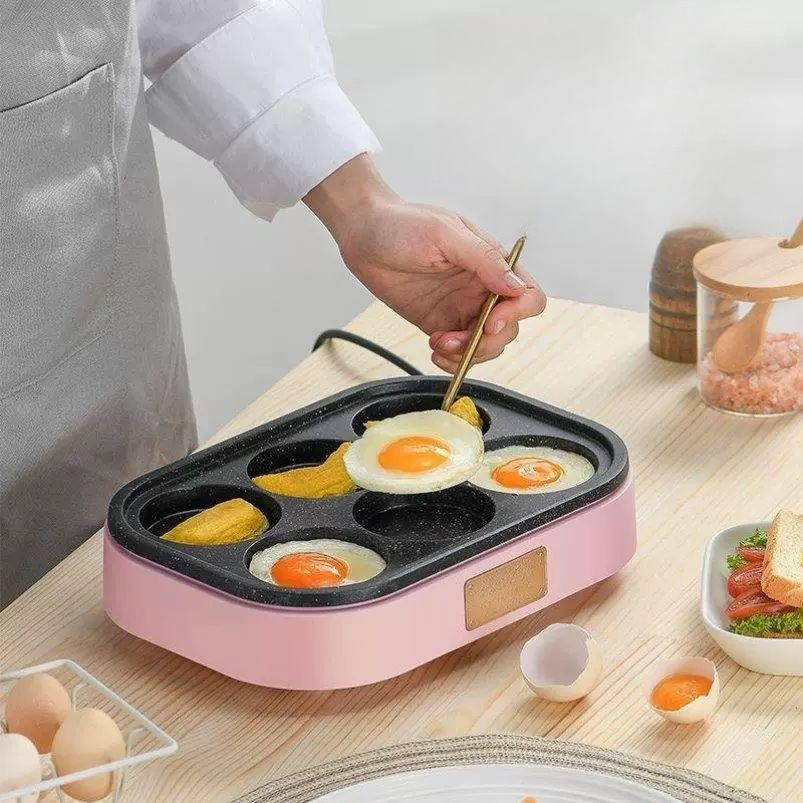 계란후라이기계 원형틀 에그팬 달걀 계란빵 오믈렛 아침식사 조리기 아침 조식기 굽기 기본형 핑크 - 상품 이미지