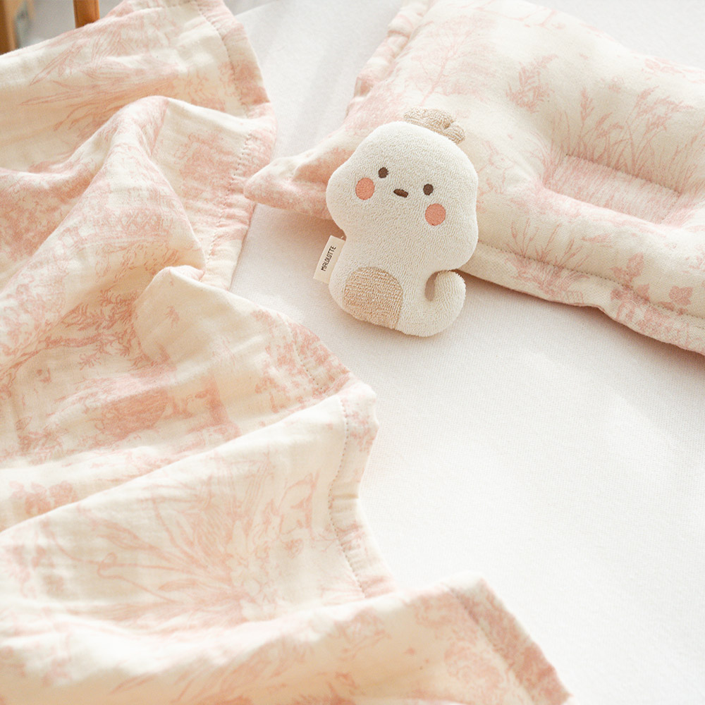 마롤로뜨 아기 블랭킷 거즈 사계절 담요 애착 이불 어린이집 낮잠 신생아 뜨왈드주이 핑크