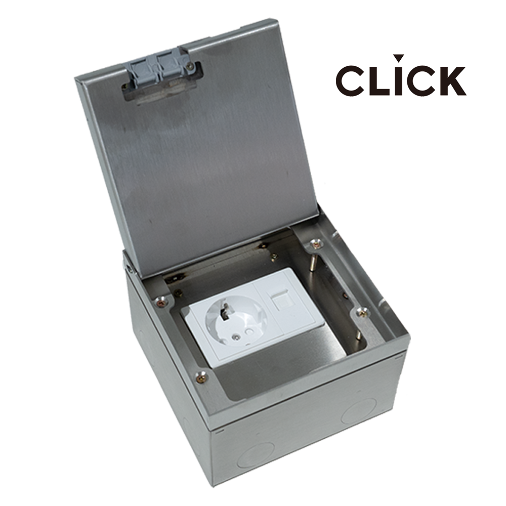 클릭 플로어 콘센트 바닥 배선 매립 빌트인 후로아 시스템 박스 타일 마루 대리석 제품 이미지