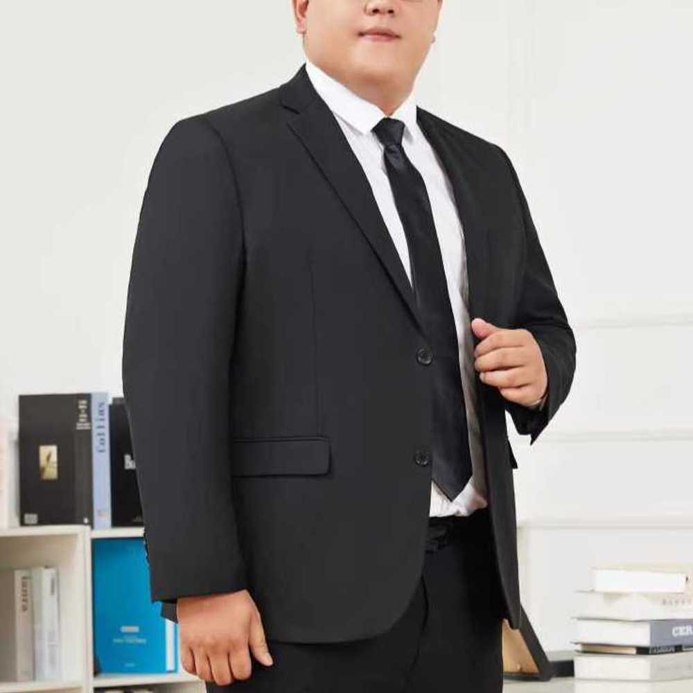 남성 빅사이즈 정장 셋업 수트 캐주얼 결혼식 면접 블랙 세트+셔츠 / 사이즈문의 - 상품 이미지