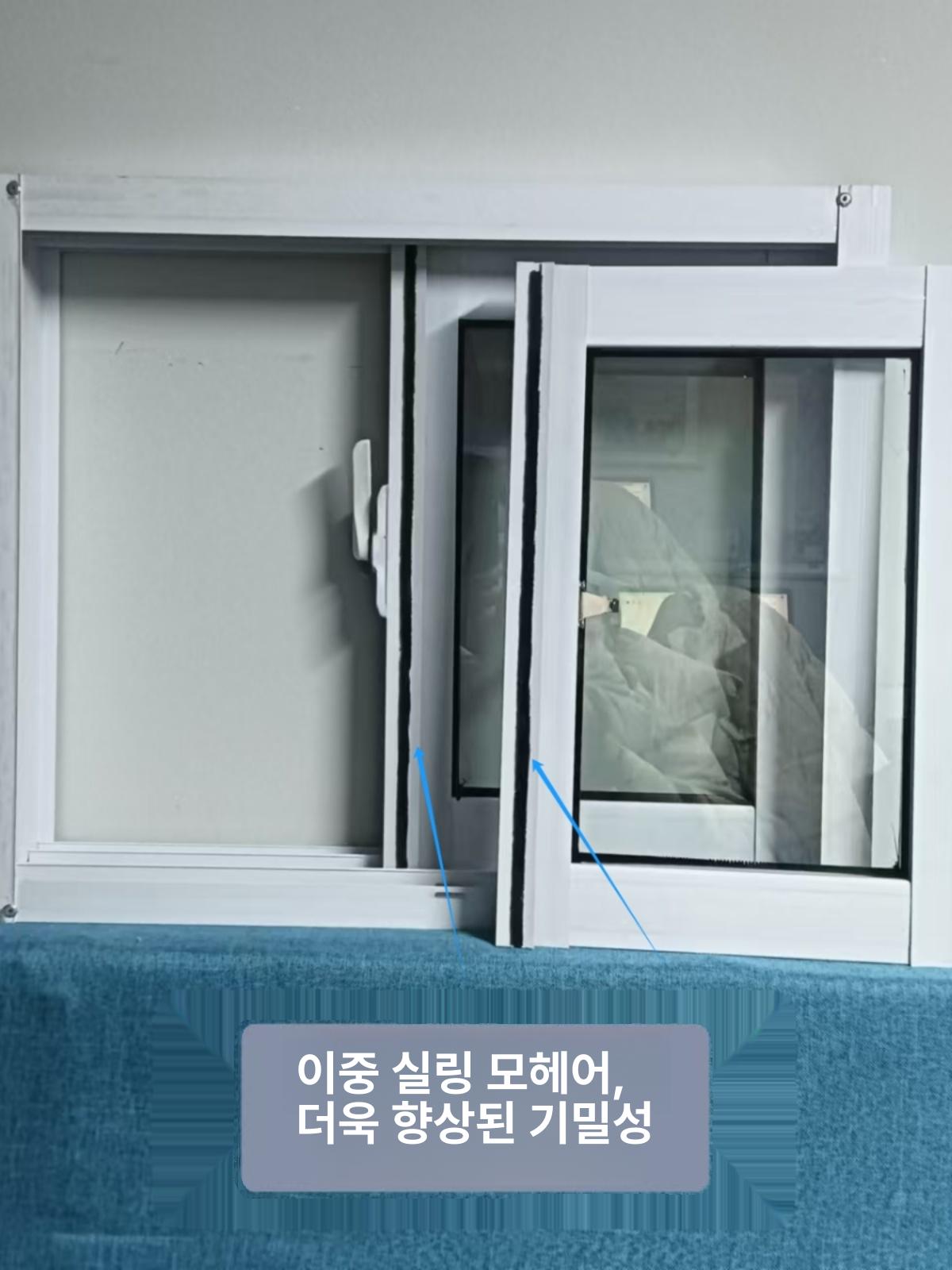 화장실 미닫이창 컨테이너 창문 환기창 화이트 40x40 투명 유리 - 상세 이미지 3