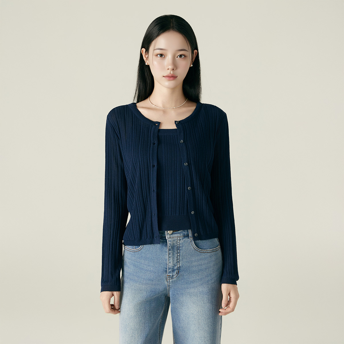 로엠 골지 나시 가디건 세트 RMCKF38RT1 - 상세 이미지 2