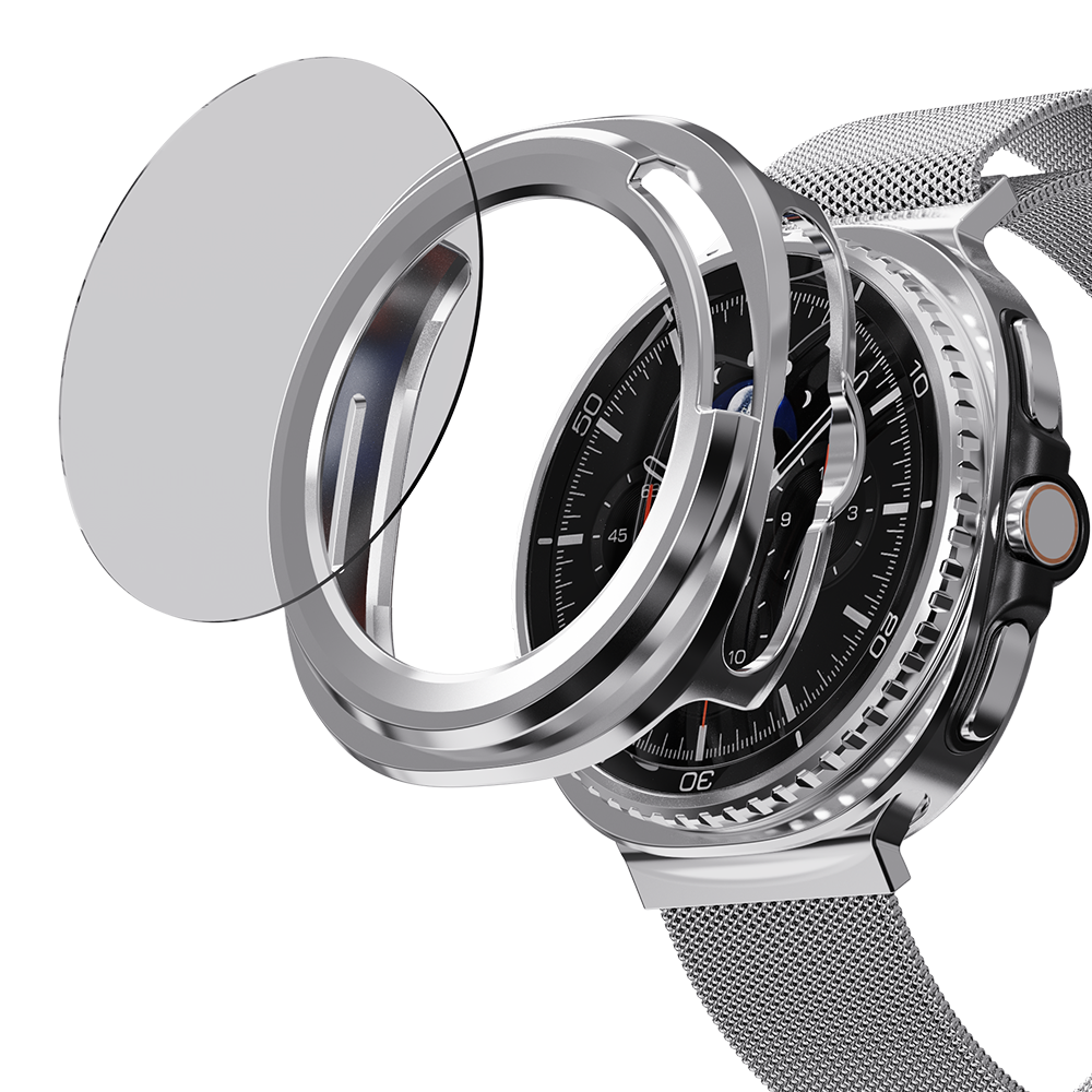 갤럭시워치8 클래식 메탈 스트랩 밀레니즈 + 풀커버 케이스 SET 갤럭시워치8 클래식, 46mm, 블랙 이미지 7
