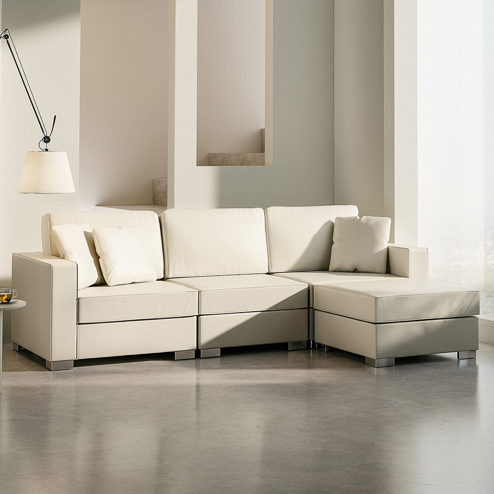 알토 4인용 거실 가죽 쇼파 푹신한 넓은 소파