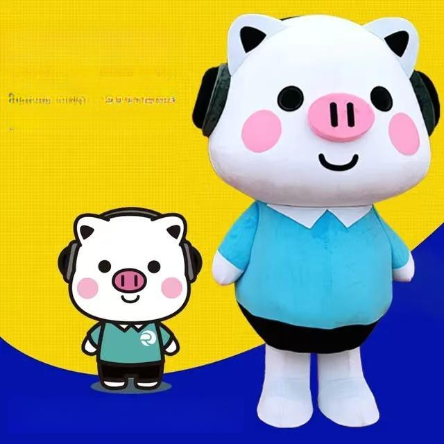 돼지 인형탈 코스프레 행사용 핑크 인형 의상 공연 축제 맞춤 주문 고객 서비스 문의 대형 - 상품 이미지