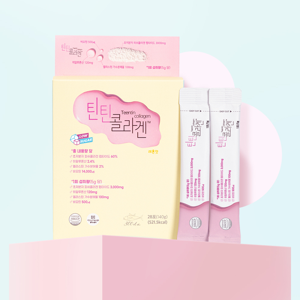 백세식품 저당 멀티 이너뷰티 초저분자 틴틴콜라겐 스틱 5g x 28포, 2개 - 상세 이미지 2