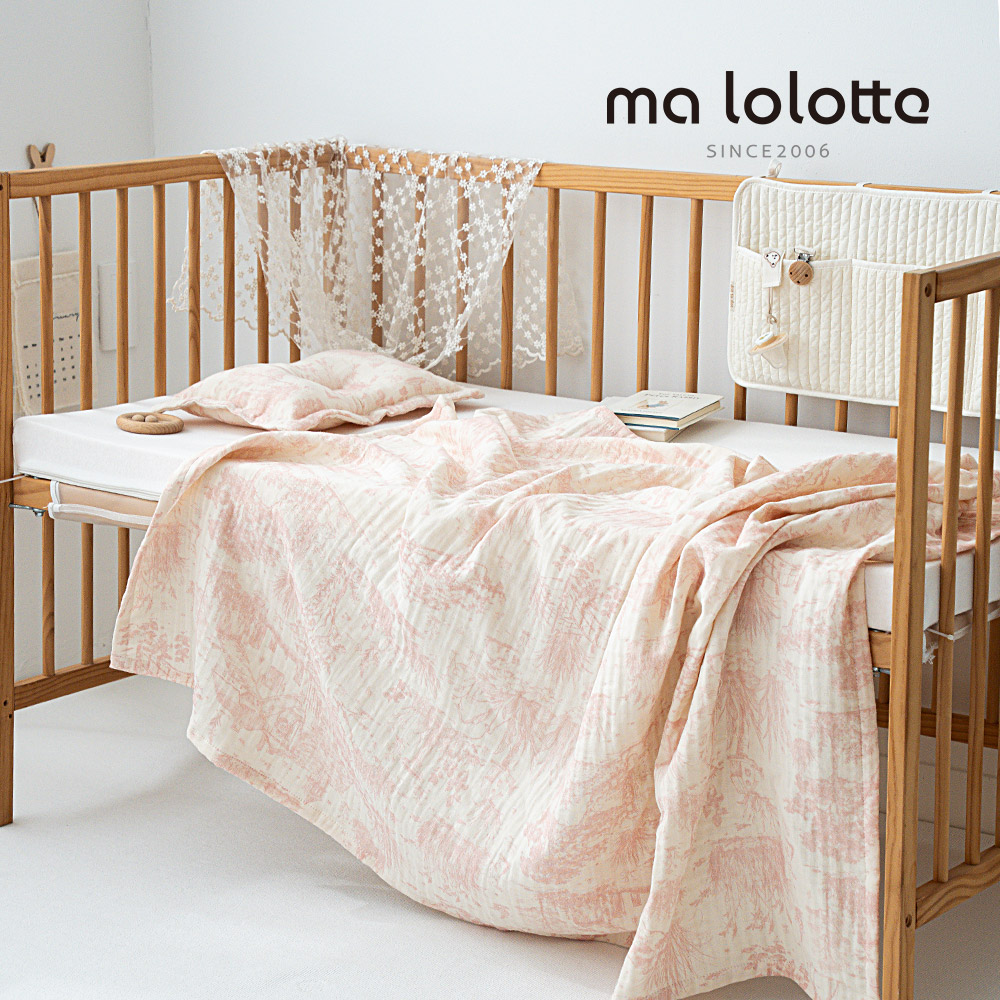 마롤로뜨 아기 블랭킷 거즈 사계절 담요 애착 이불 어린이집 낮잠 신생아 뜨왈드주이 핑크