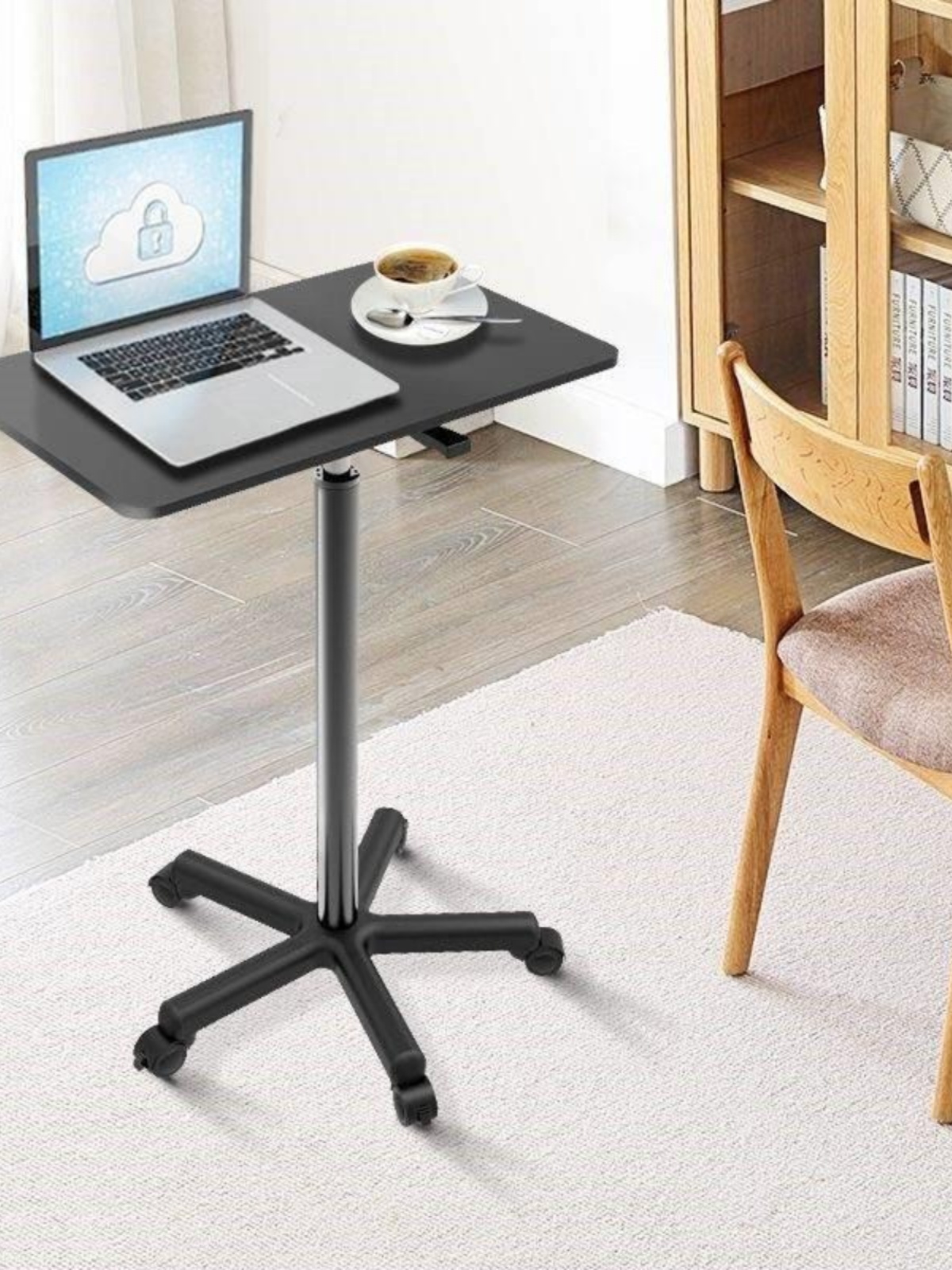 노트북 사이드 테이블 높이조절 이동식 키보드 받침대 블랙 상판 60-81cm - 상세 이미지 3
