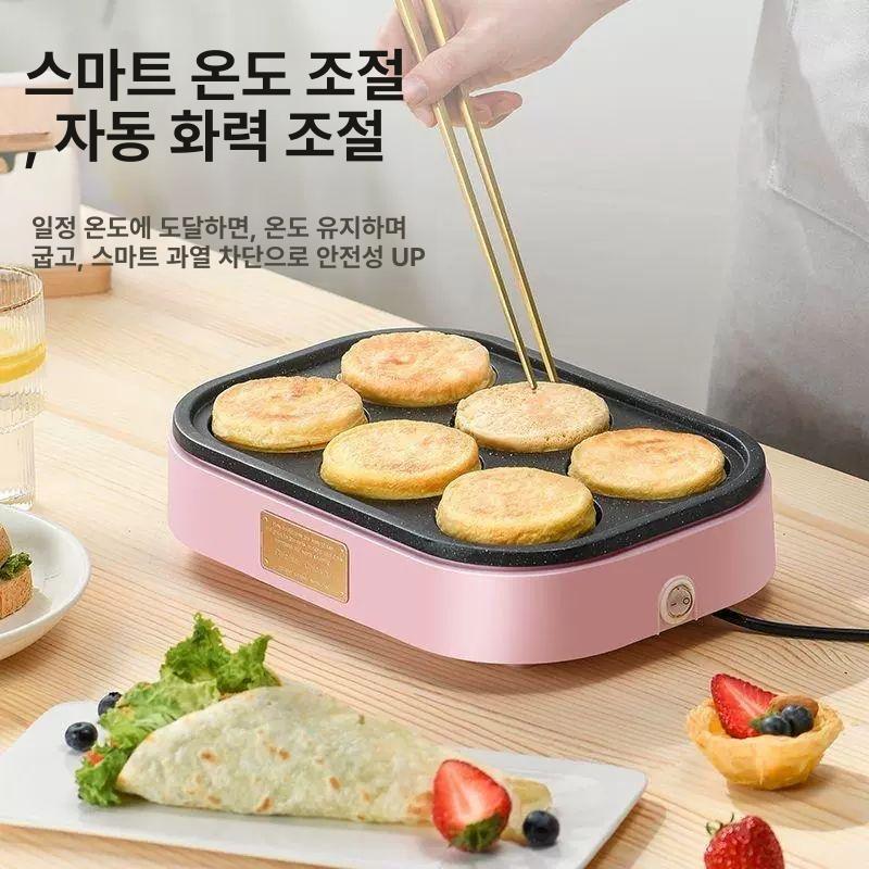 계란후라이기계 원형틀 에그팬 달걀 계란빵 오믈렛 아침식사 조리기 아침 조식기 굽기 기본형 핑크 - 상세 이미지 5