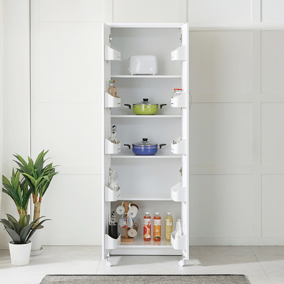 1800 LPM 냉장고형수납장 화이트 손잡이 - 상품 이미지