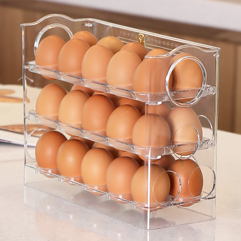 자동 플립 3단 30구 계란보관함 계란트레이