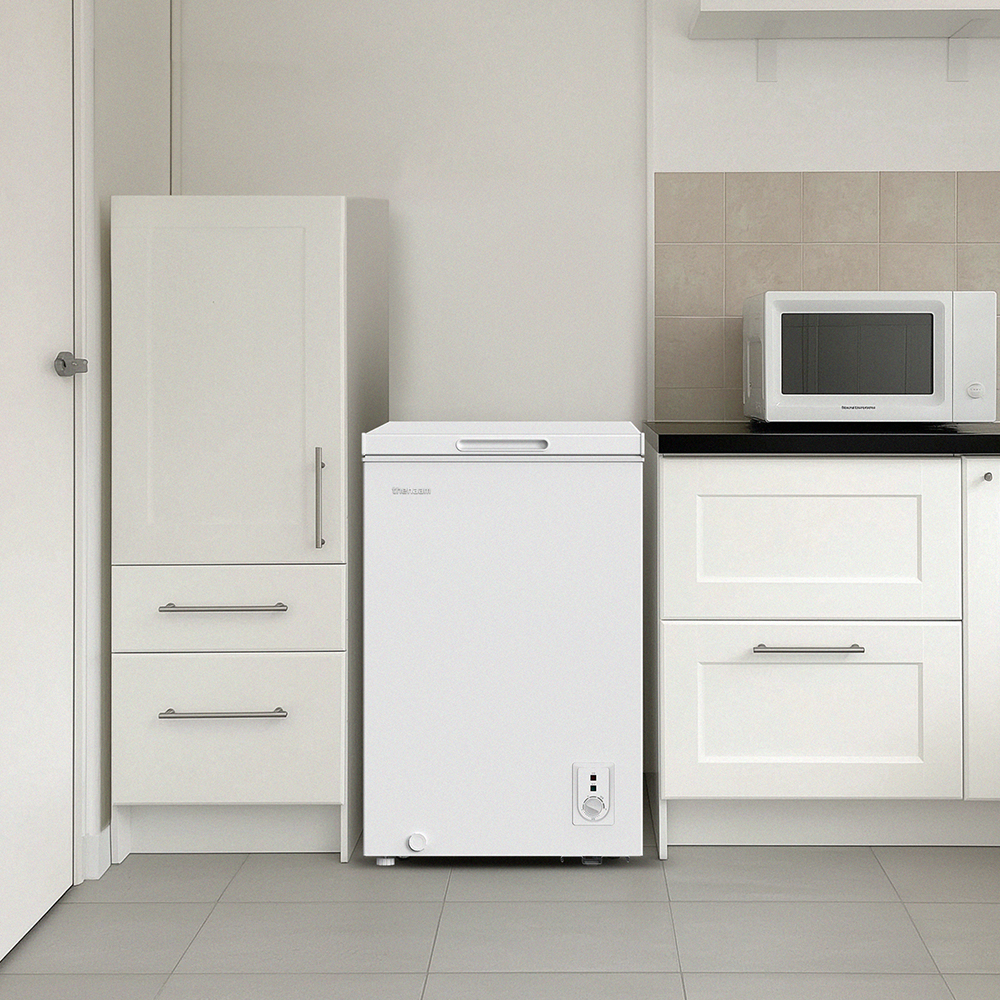 더함 미니 냉동고 스탠드형 급속 냉동 가정용 냉동고 뚜껑형 화이트 소형 냉동고 99L