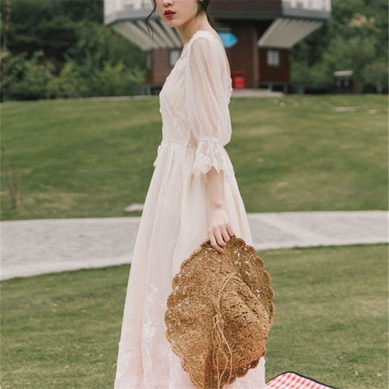 중세 드레스 복고풍 공연복 졸업 원피스 레트로옷 공연 시대의상 개화기의상 사진 화려한 의상 사진 색상 S - 상세 이미지 2
