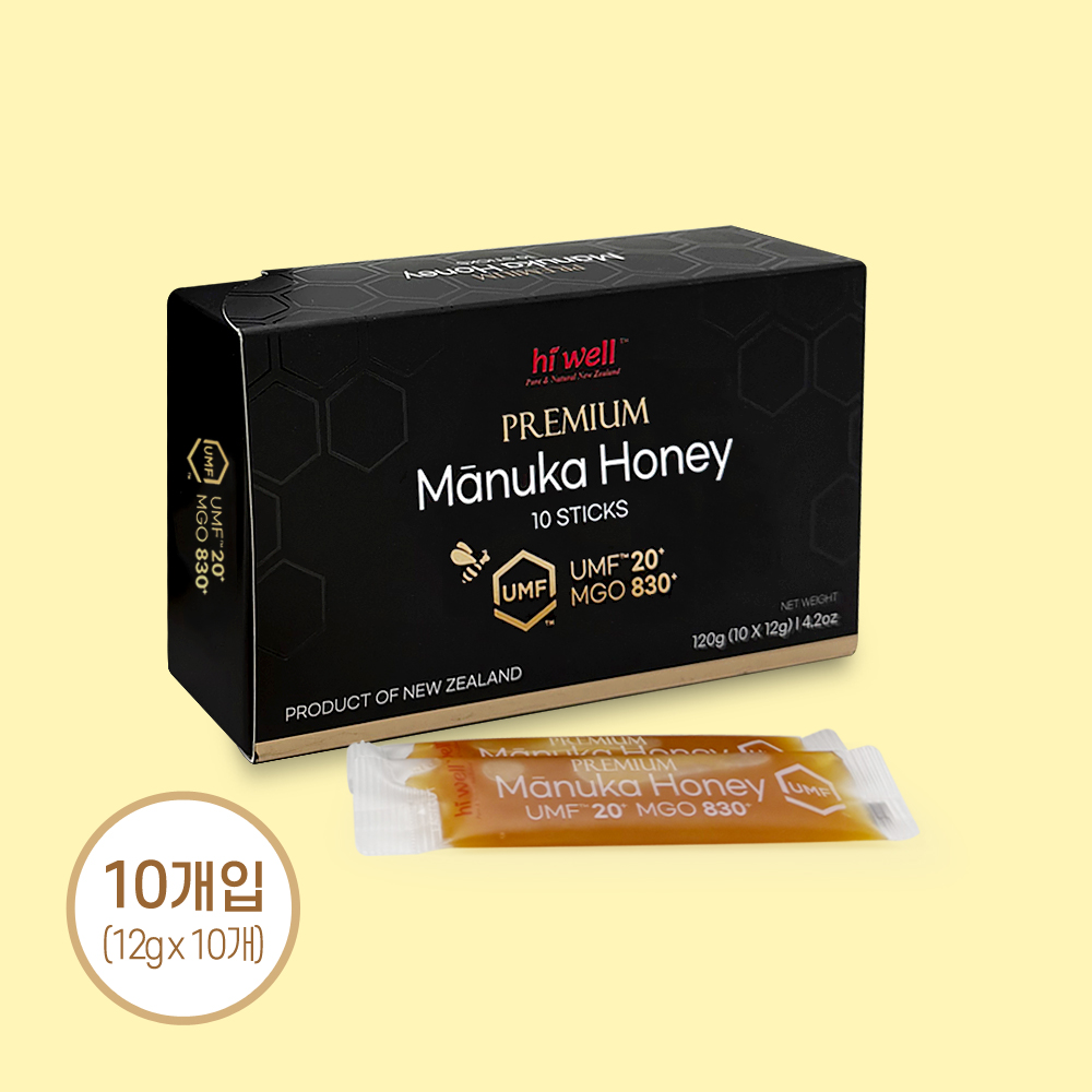 하이웰 뉴질랜드 마누카꿀 스틱 UMF20+ 1박스 (12g x 10포) MGO830+ - 상품 이미지
