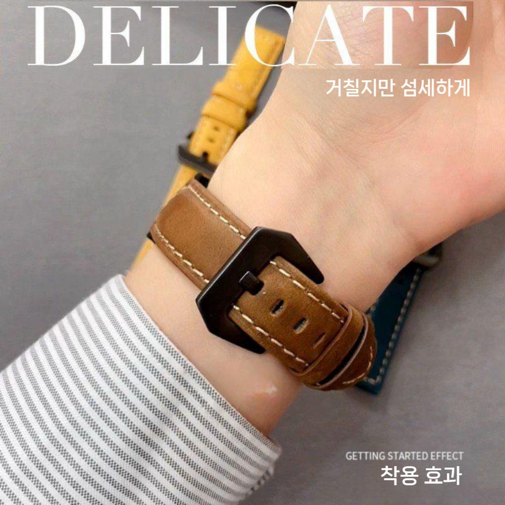 어메이즈핏 티렉스3 프로 스트랩 오일 왁스 가죽 퀵 릴리스 마그네틱 밴드 - 상세 이미지 5
