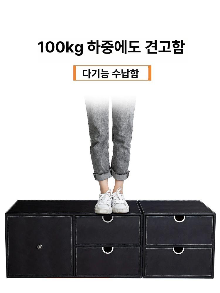 트렁크 정리함 차량 자동차 보관 툴백 신발장 수납함 블랙 2단30cm - 상세 이미지 5