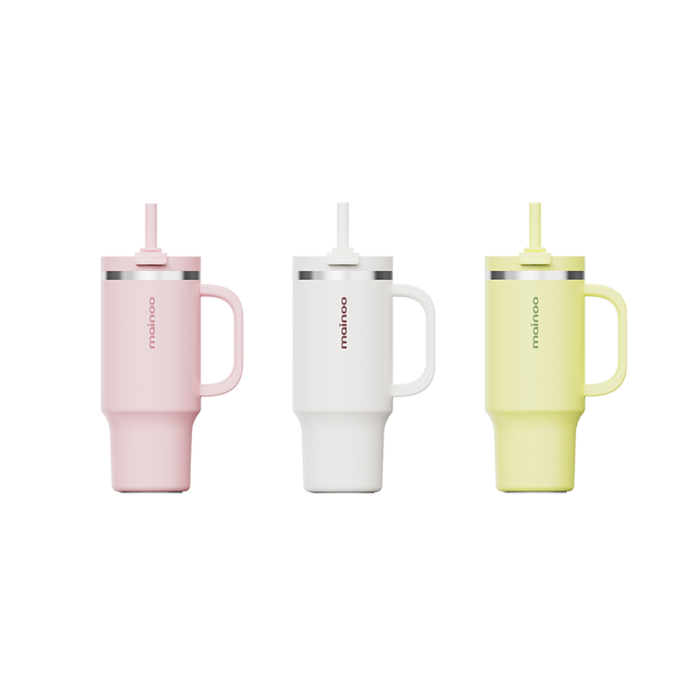 마이누 텀블러 빨대 대용량 손잡이 가벼운 보온보냉 887ml, 로즈골드 - 상세 이미지 4