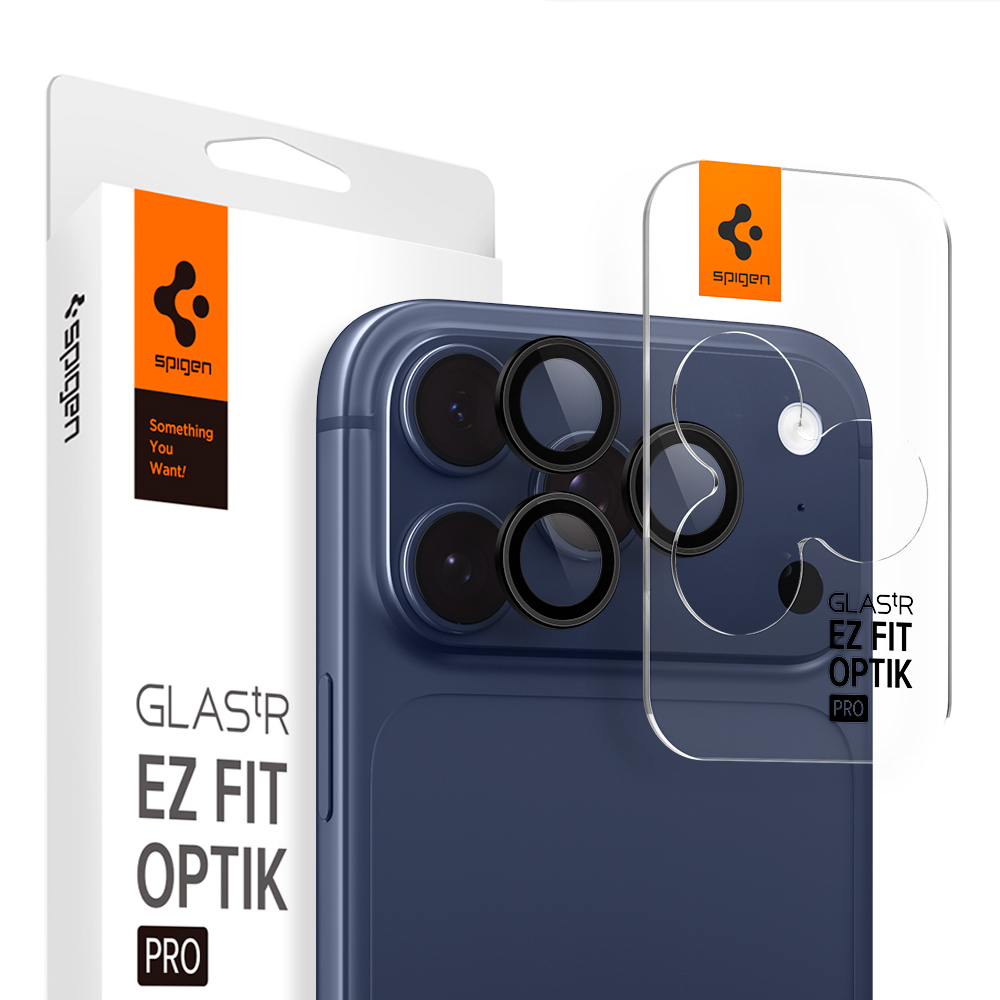 아이폰 강화유리 카메라 보호 필름 옵틱프로 아이폰17 프로 맥스 블랙, 2매입