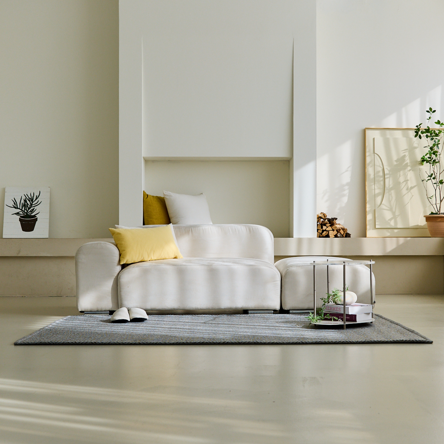 네추럴 방수러그 사이잘룩 대형 거실 식탁 카페트 헤링본그레이, 사각형 100x150