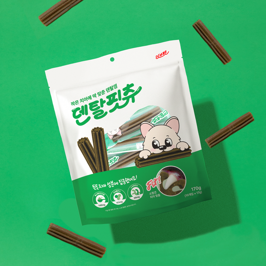 리브펫 덴탈핏츄 강아지껌 덴탈 치석제거 양치껌 170g, 1개