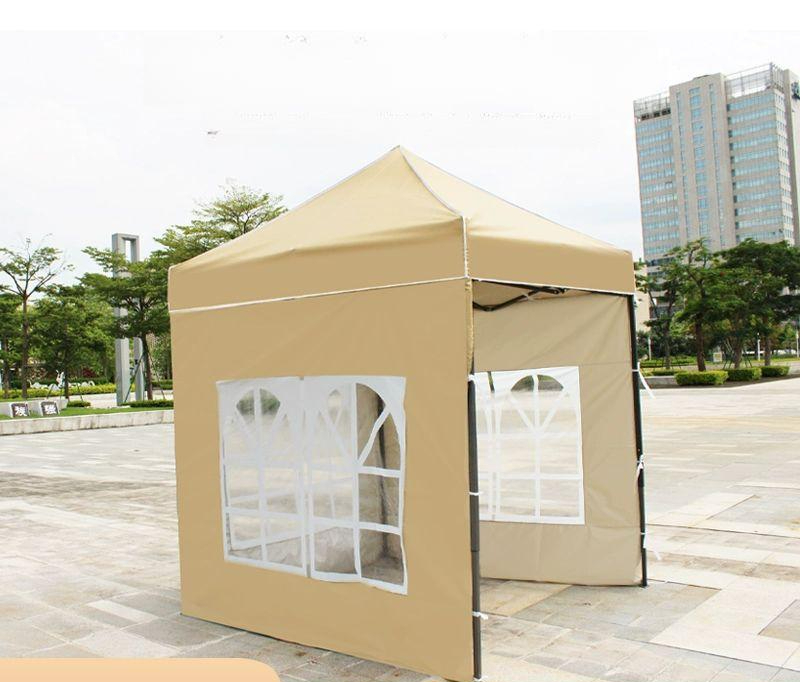 소형천막 행사용 접이식 미니캐노피 3면 야시장 텐트 블랙킹 1.5x1.5 카키 3면 로만 - 상품 이미지