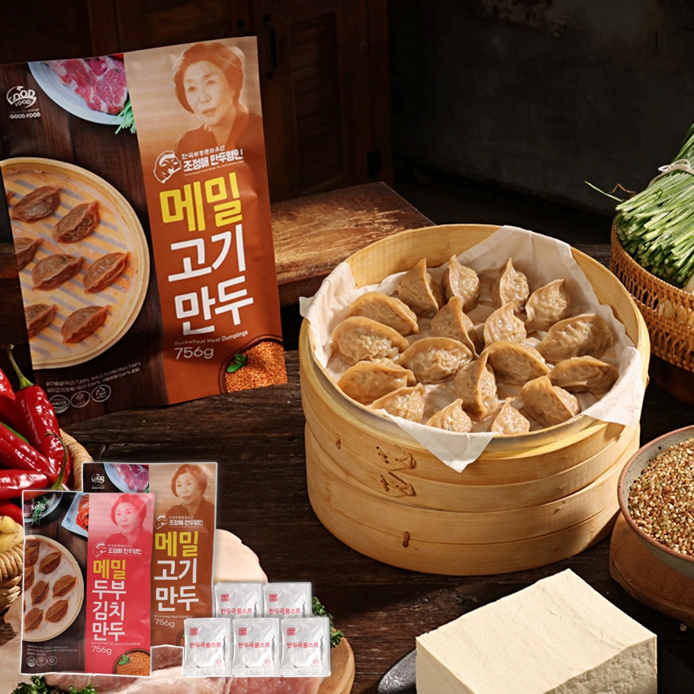 조정애 만두명인 명품 메밀만두 고기 김치 수제 1세트 59종 - 메인 이미지