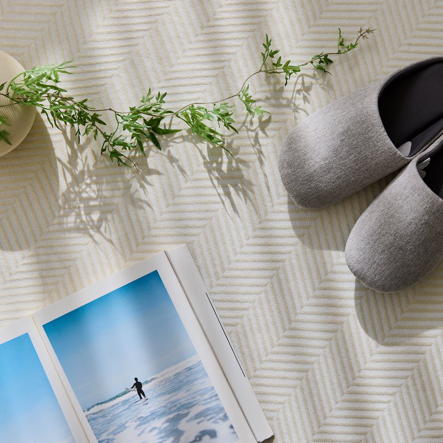 네추럴 방수러그 사이잘룩 대형 거실 식탁 카페트 헤링본 오프화이트, 사각형 200x300