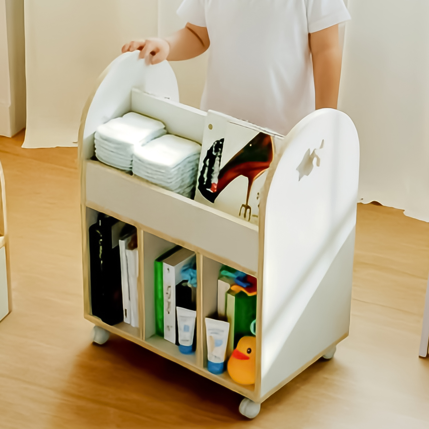 아기 책꽂이 전면 유아 책꽂이 아이 유아 북카트 E0