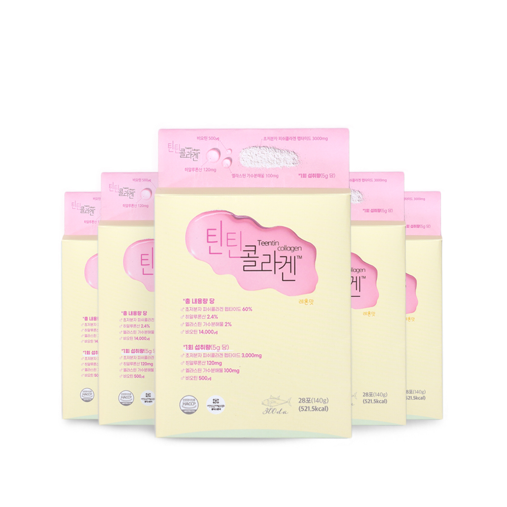 백세식품 저당 멀티 이너뷰티 초저분자 틴틴콜라겐 스틱 5g x 28포, 5개 - 메인 이미지