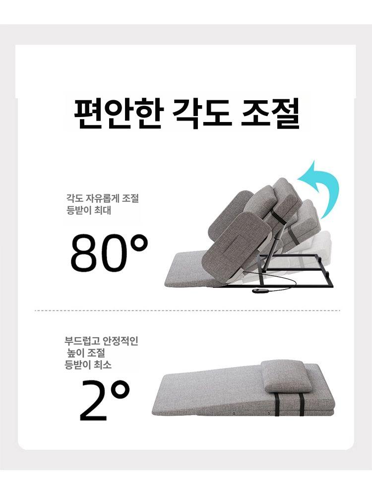 전동 기상보조 매트리스 노인 간병 요양병원 어르신 75cm 폭 짧음+PP 침대판 - 상세 이미지 3