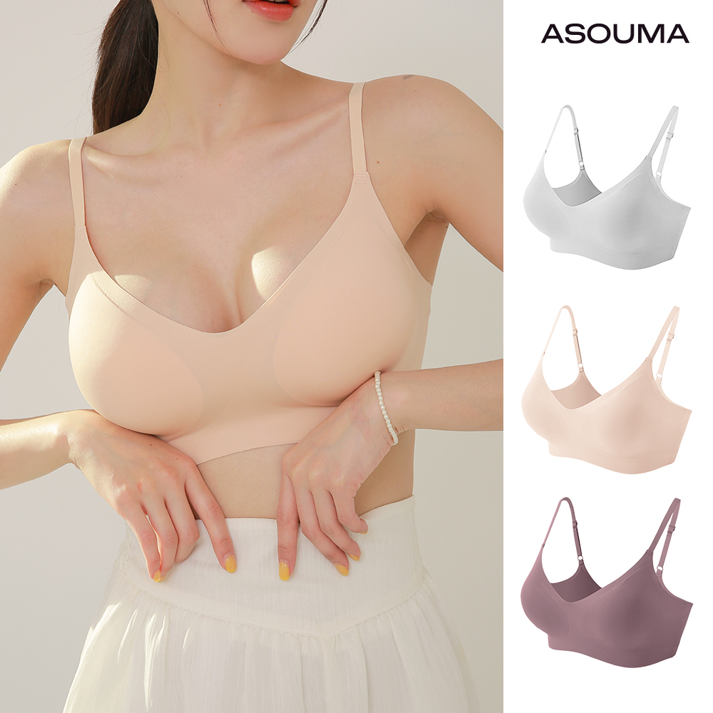 아소마 심리스 브라 노와이어 편한 빅사이즈 스포츠 노라인 무봉제 브라탑 제품 이미지