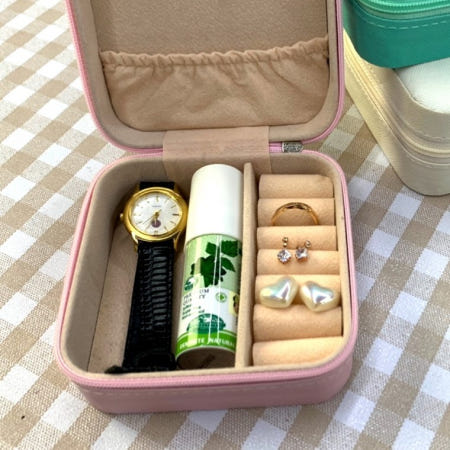 휴대용 악세서리 보관 미니 보석함 핑크