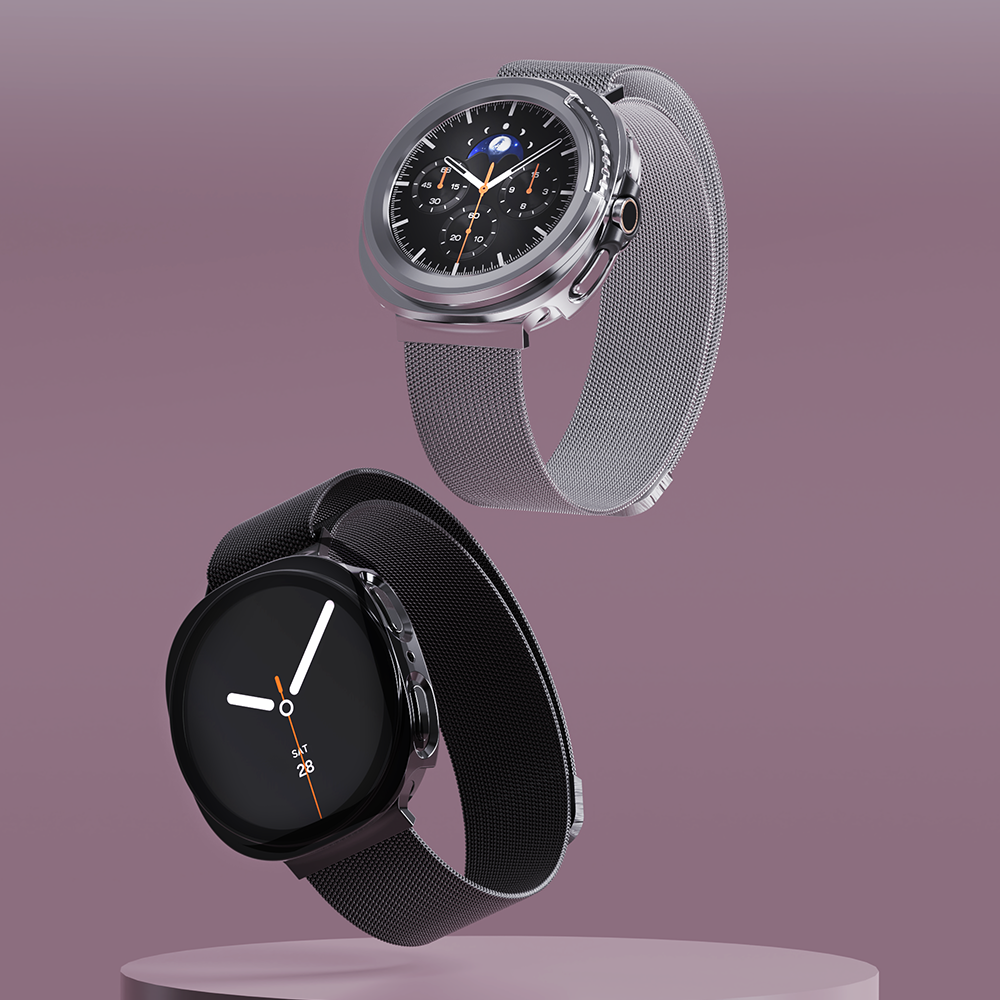 갤럭시워치8 클래식 메탈 스트랩 밀레니즈 + 풀커버 케이스 SET 갤럭시워치8 클래식, 46mm, 블랙 - 상세 이미지 4