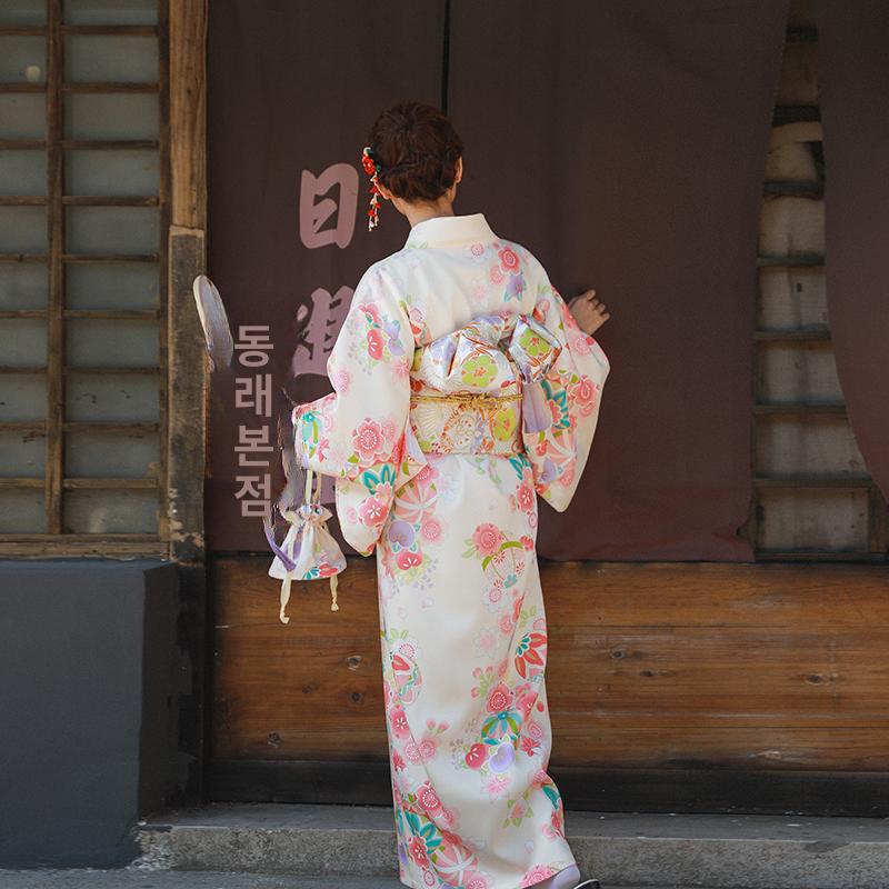 일본식 기모노 유카타 사진 전통의상 코스튬 가운 일본의상 가디건 할로윈 여성 원피스 허리띠와 이너 레이어 없음 S 키155~165cm - 상세 이미지 4
