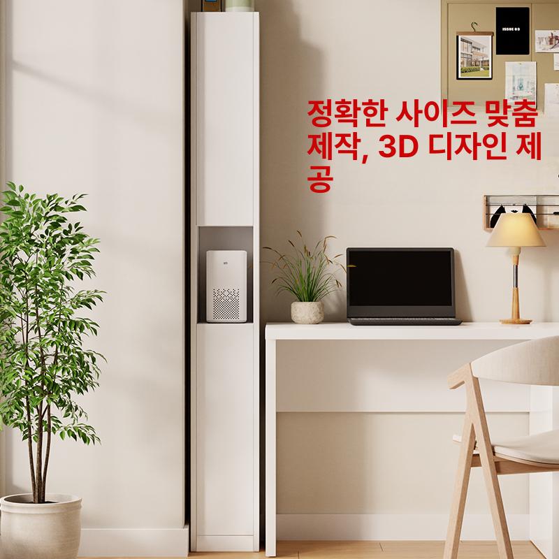 코너장식장 거실 수납 전시 진열장 장식장 틈새 예쁜 엘레강트화이트 도어 없음 - 상세 이미지 2