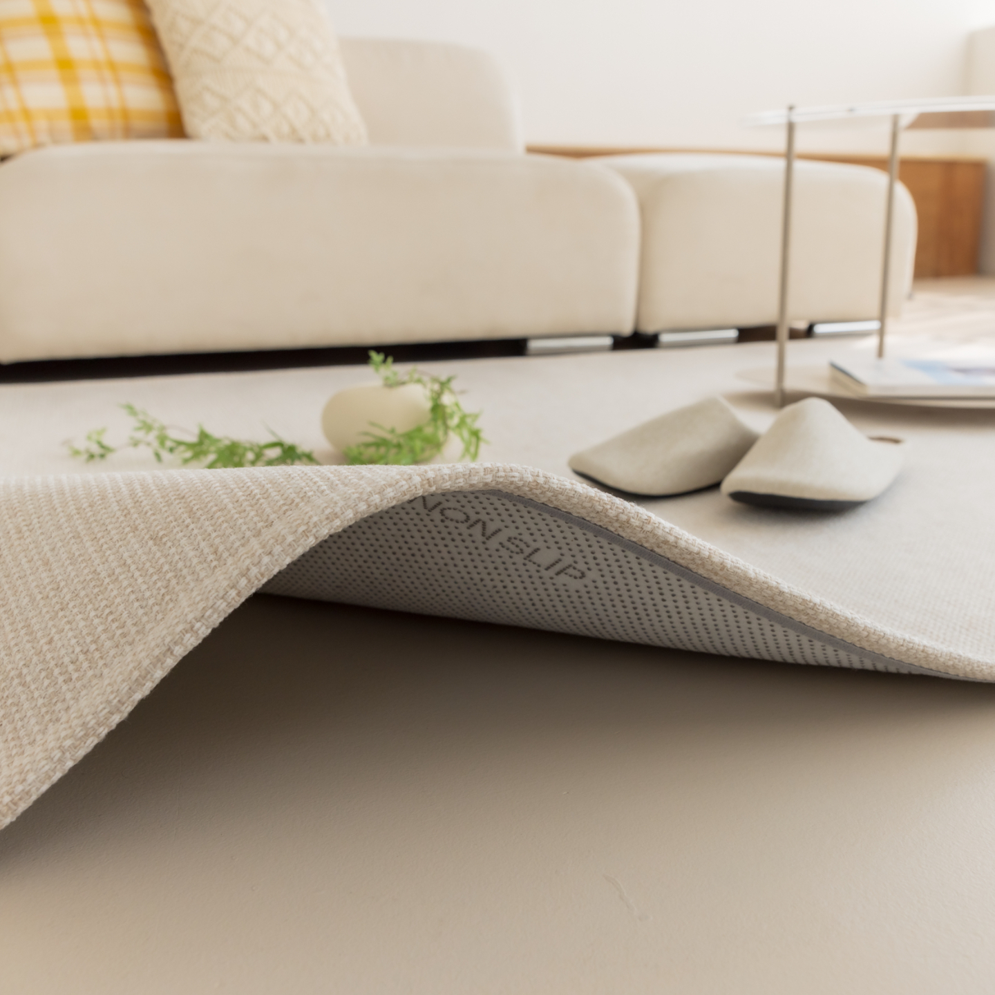 네추럴 방수러그 사이잘룩 대형 거실 식탁 카페트 크림베이지, 사각형 170x230
