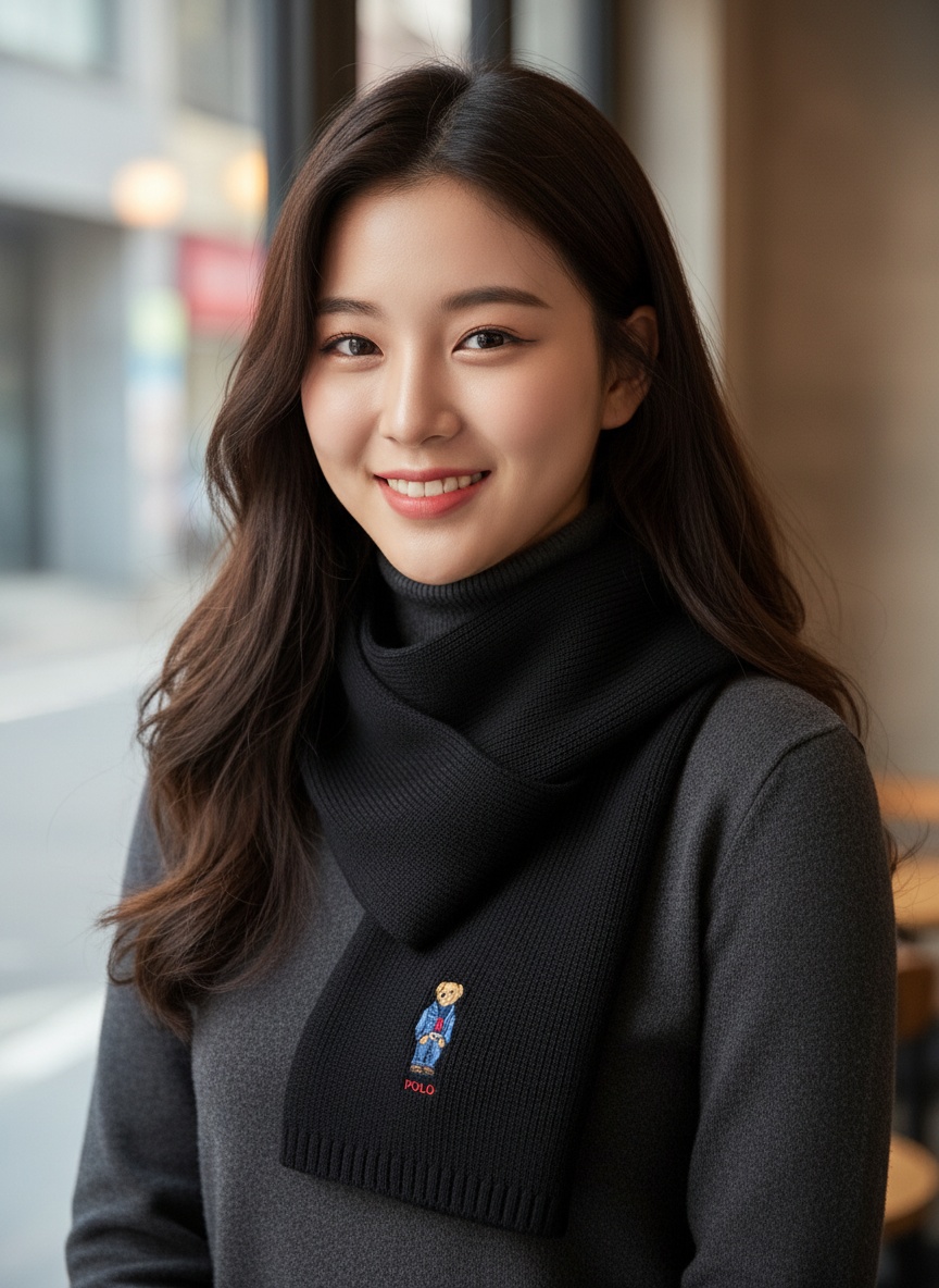 [백화점] 폴로 랄프로렌 목도리 스카프 머플러 곰돌이 꽈배기 - 상세 이미지 3