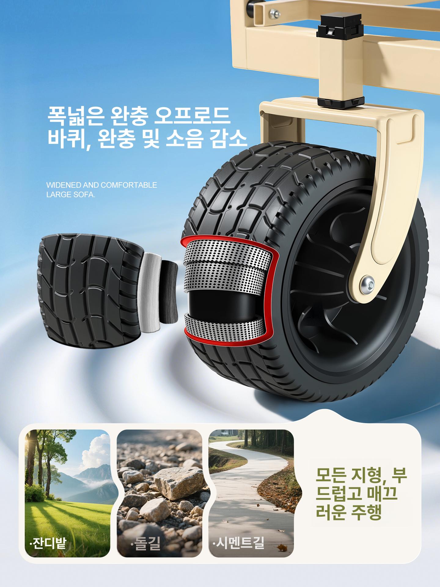 캠핑 웨건 접이식 다용도 아웃도어 휴대용 카트 테이블 1 의자 4 세트 - 상세 이미지 2