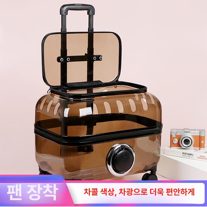 고양이 바퀴달린 캐리어 이동장 강아지 투명 가방 외출 K45 분리형접이식 11kg 4.5kg 쿠션 포함 - 상세 이미지 4