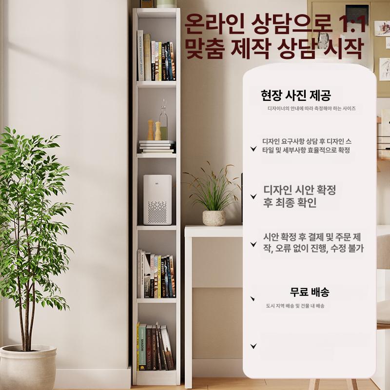 코너장식장 거실 수납 전시 진열장 장식장 틈새 예쁜 엘레강트화이트 도어 없음 - 상세 이미지 5