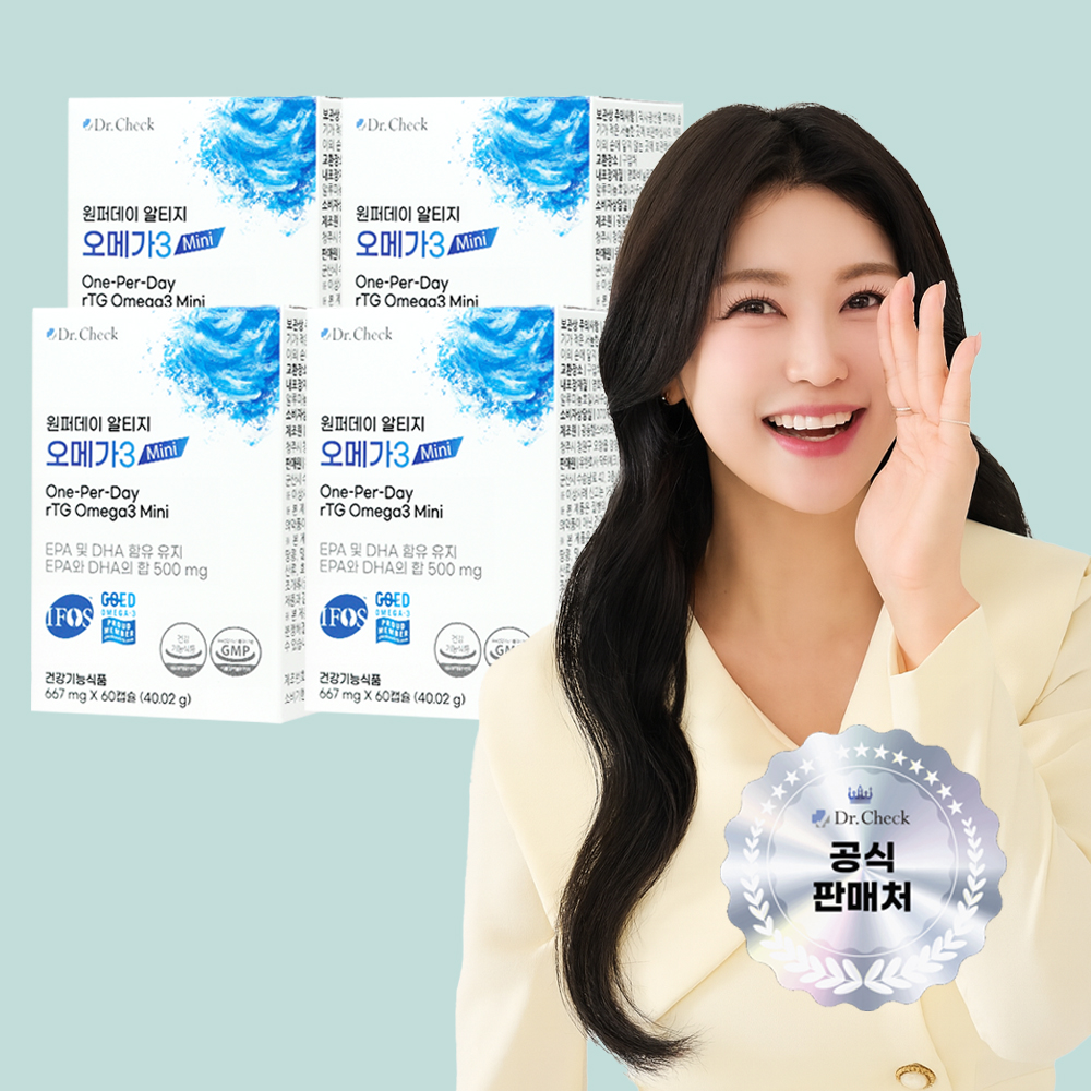닥터체크 나지완 원퍼데이 알티지 오메가3 미니 Mini 60캡슐 4박스