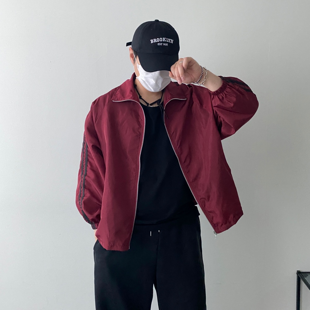 가을 얇은 남자 오버핏바람막이 크롭 경량 러닝 숏자켓 - 상세 이미지 3