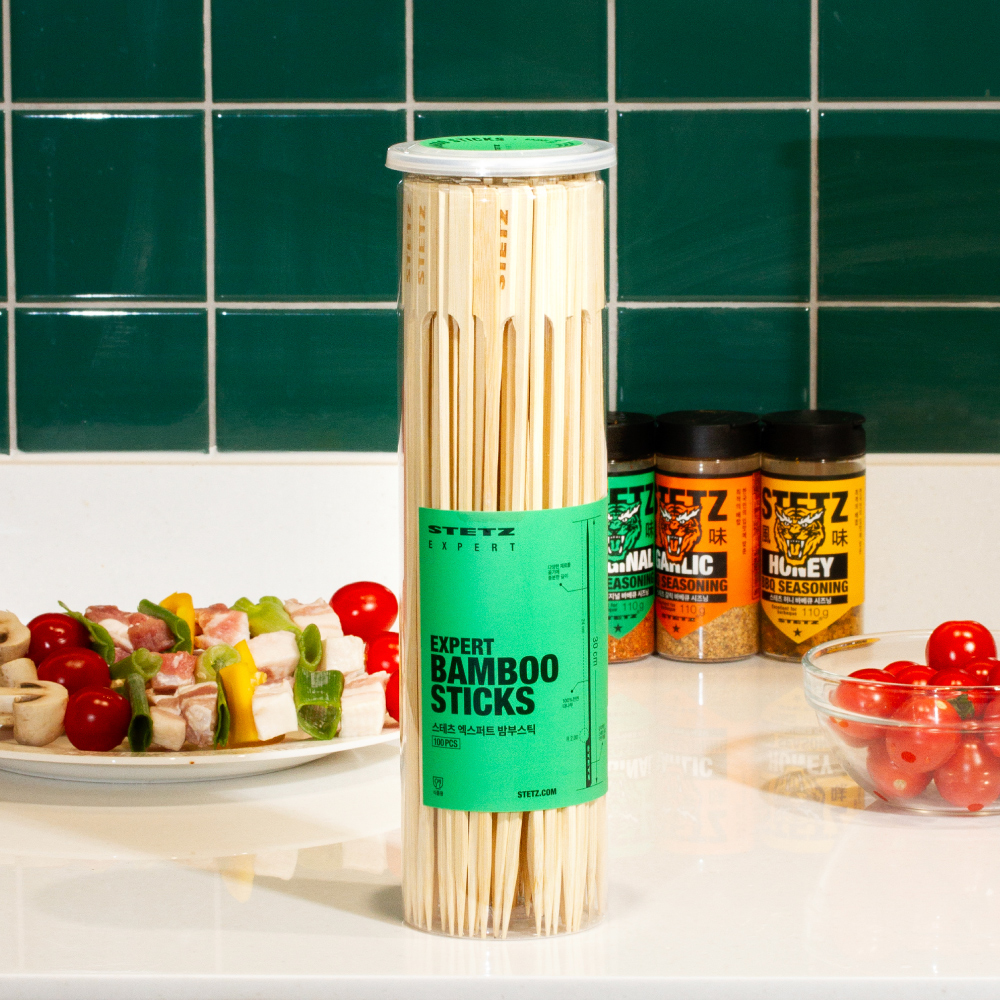 스테츠 엑스퍼트 대나무 꼬치 100개입 캠핑 바베큐 일회용 꼬챙이